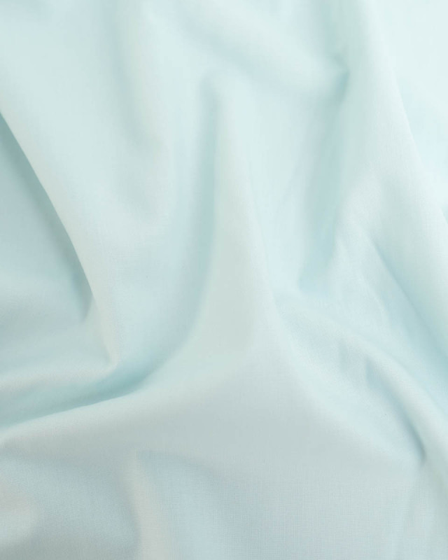 Toile de Coton Sanforisée Bleu Menthe - Mercerine
