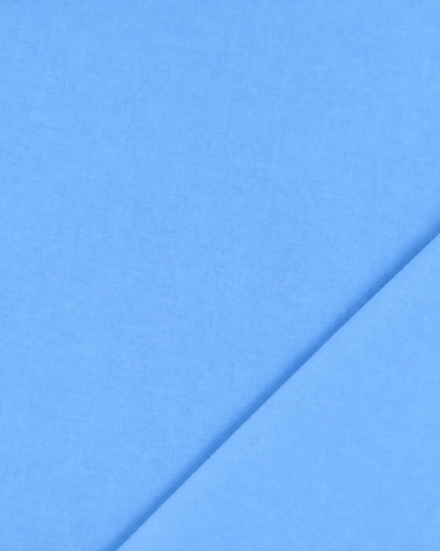 Toile de Coton Sanforisée Bleu Azur Clair - Mercerine