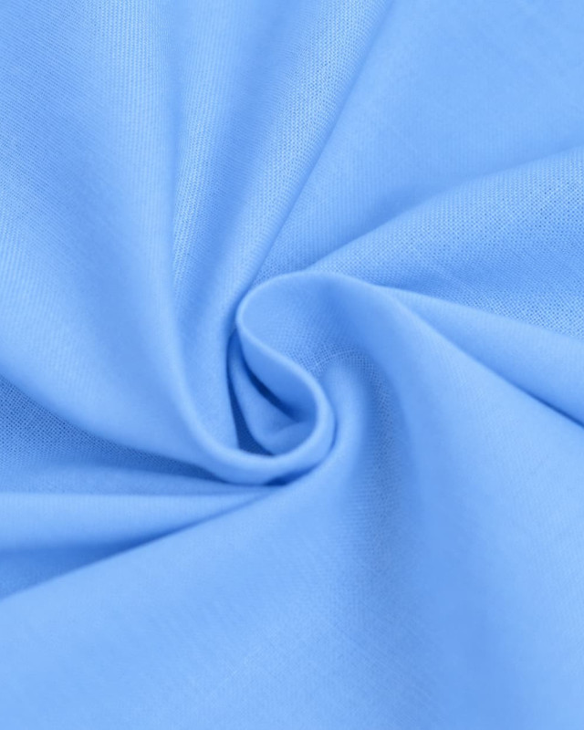Tissu Coton Sanforisé Bleu Azur Clair Pablo - Mercerine
