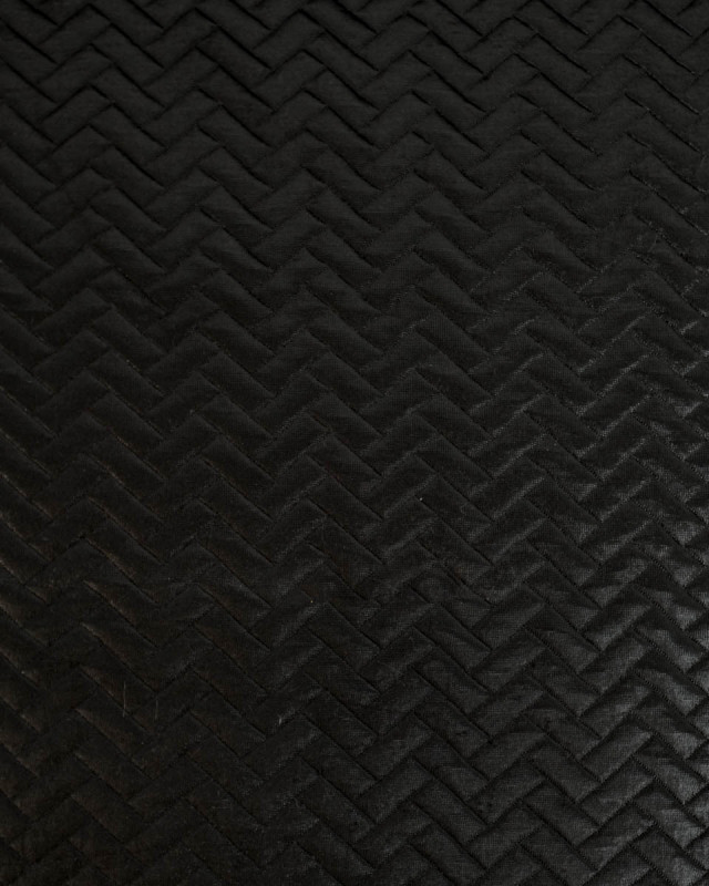 Simili Cuir irrisé chevron Noir