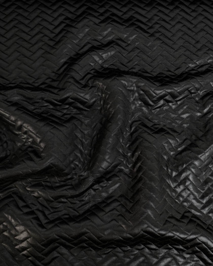 Matelasse Matelassé irrisé chevron Noir - Mercerine