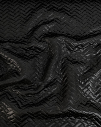 Matelasse Matelassé irrisé chevron Noir - Mercerine