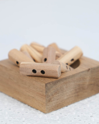 Bouton en Bois Buchette Rectangulaire - Mercerine