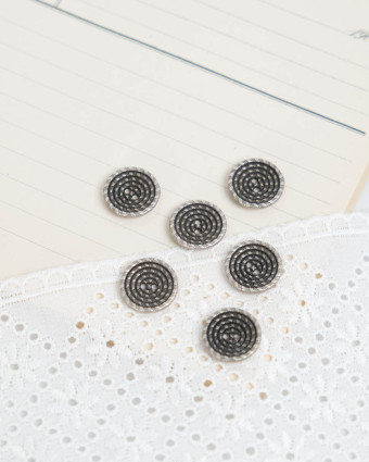 Bouton ronds en métal motif Corde - Mercerine