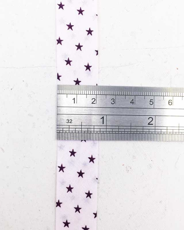 Biais Frou Frou rose pétale étoiles x1m