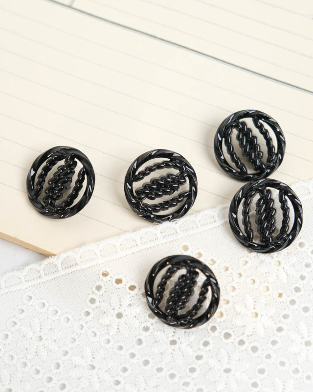 Bouton Rond Effet Cordage Ajouré - Mercerine