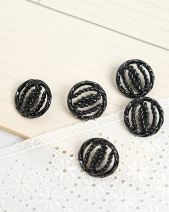 Bouton Rond Effet Cordage Ajouré - Mercerine