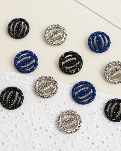 Bouton Rond Effet Cordage Ajouré - Mercerine