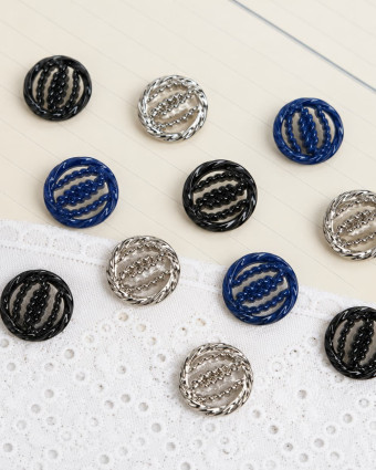 Bouton Rond Effet Cordage Ajouré - Mercerine