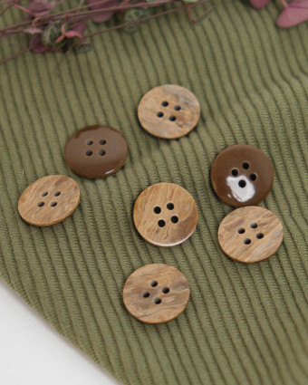 Bouton Rond Effet Bois Irisé - Mercerine