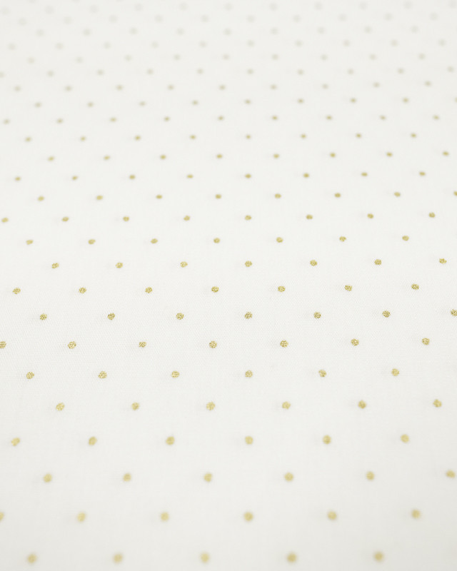 Tissu noël ivoire petit pois doré - Magasin de tissu - Mercerine