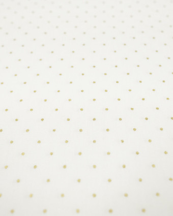 Tissu noël ivoire petit pois doré - Magasin de tissu - Mercerine