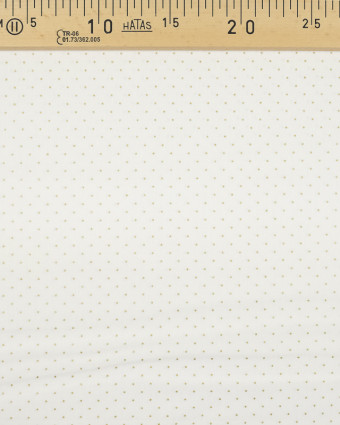 Tissu noël ivoire petit pois doré - Magasin de tissu - Mercerine