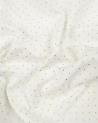 Tissu noël ivoire petit pois doré - Magasin de tissu - Mercerine