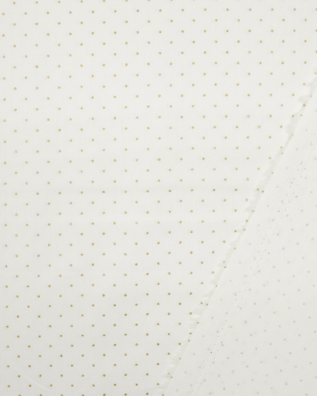 Tissu noël ivoire petit pois doré - Magasin de tissu - Mercerine
