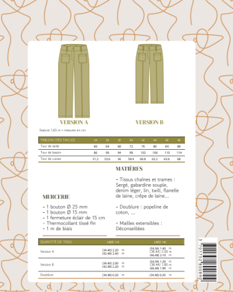 Patron Pantalon Clark - Taille - Germain Patrons - Mercerine