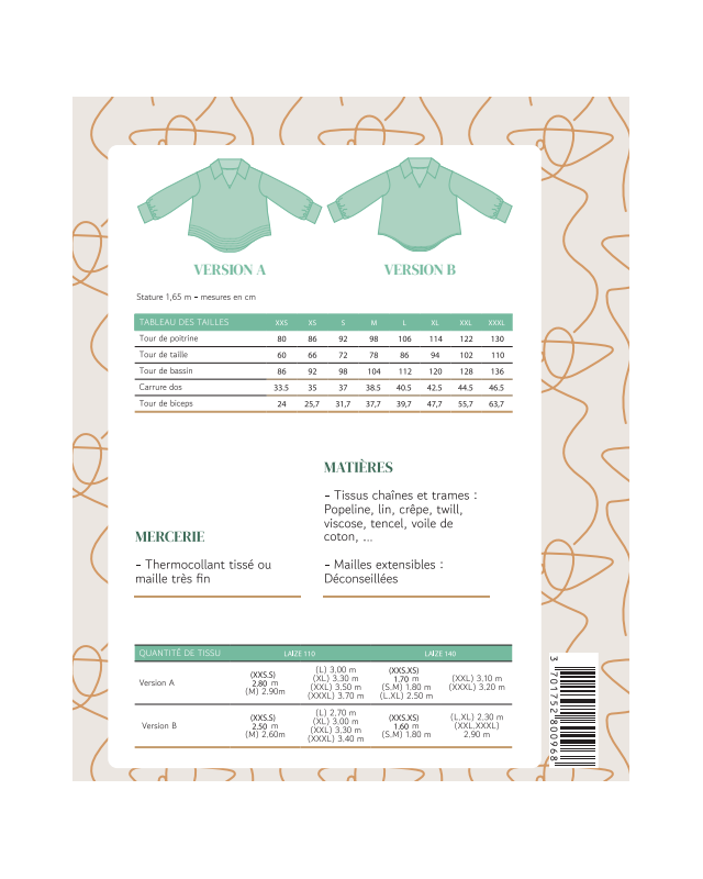 Patron Blouse Sienna– Germain Patrons - Mercerine