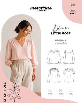 Patron blouse Litchi Rose – PDF – Mercerine