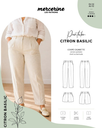 Patron pantalon Citron Basilic – PDF – Mercerine