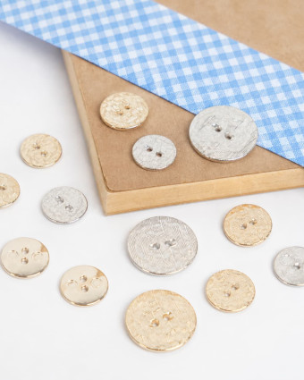 Bouton Rond en Métal Texturé - Mercerine