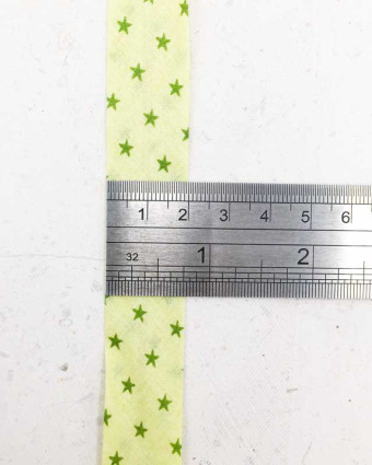 Biais Frou Frou vert clair étoiles x1m
