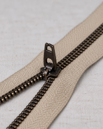 Fermeture Jean Beige 8 cm - Non séparable - Mercerine