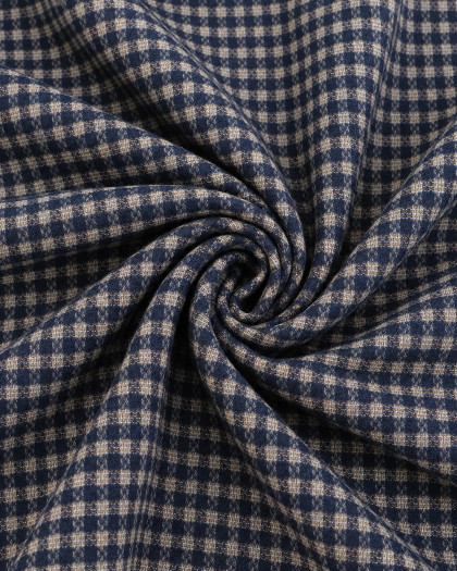 Tissu Lainage Fin Carreaux Jupe 100% Laine   - Mercerine