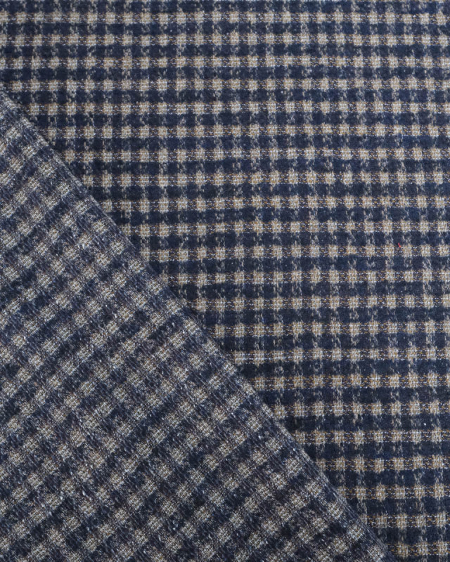 Tissu Lainage Fin Carreaux Jupe 100% Laine   - Mercerine