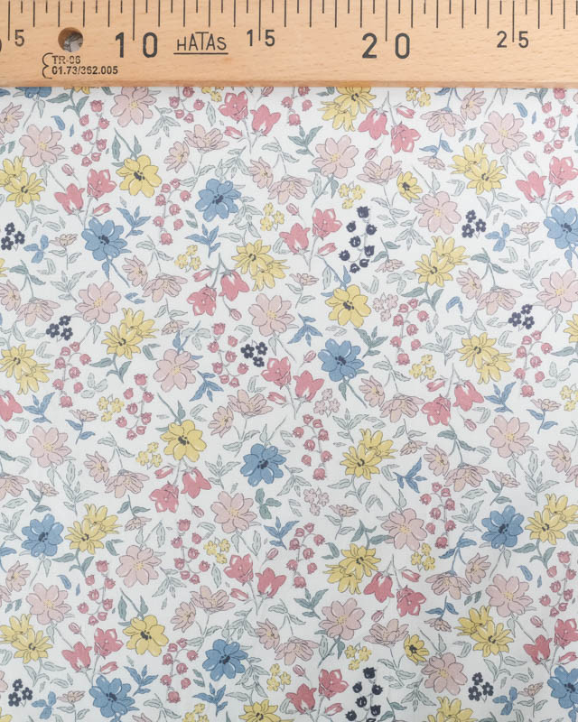 Tissu imprimé fleuri -  toucher très doux - coupe au mètre - Mercerine
