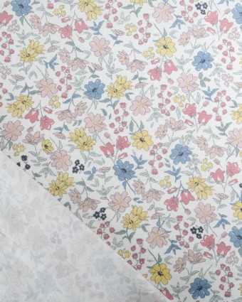Tissu imprimé fleuri -  toucher très doux - coupe au mètre - Mercerine