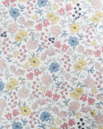 Tissu imprimé fleuri -  toucher très doux - coupe au mètre - Mercerine