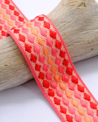Sangle Fantaisie Losanges Multicolores Mercerine