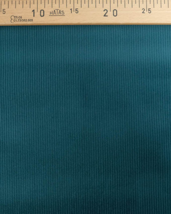 Tissu Velours Côtelé Stretch Paon Mira - Mercerine