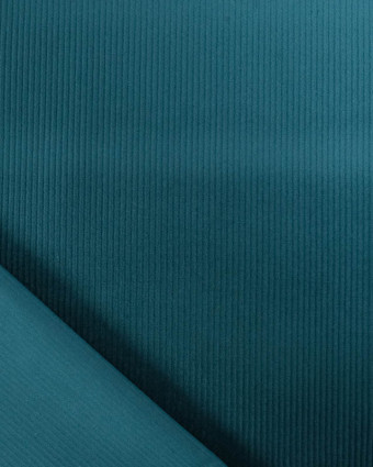 Tissu Velours Côtelé Stretch Paon Mira - Mercerine
