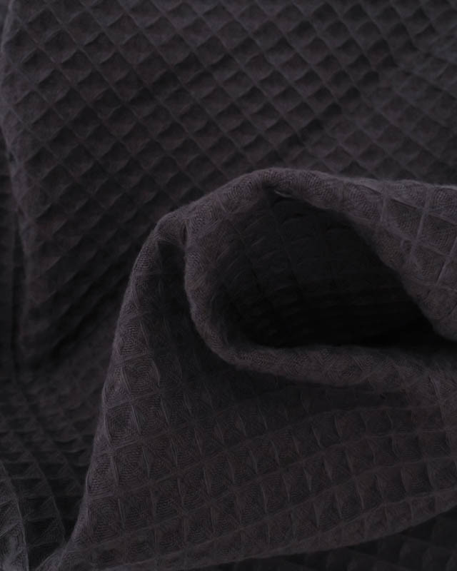 Tissu nid d'abeille anthracite Oekotex - Tissu au mètre - Mercerine
