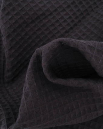 Tissu nid d'abeille anthracite Oekotex - Tissu au mètre - Mercerine