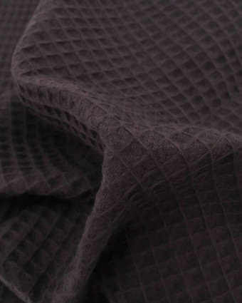 Tissu nid d'abeille anthracite - Mercerine