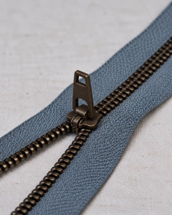 Fermeture poche pantalon métal gris - non séparable