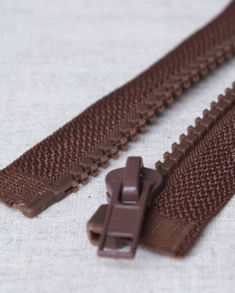 Fermeture blouson marron chocolat au lait - Non séparable