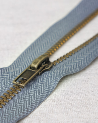 Fermeture jeans bleu Clair - non séparable - Mercerine
