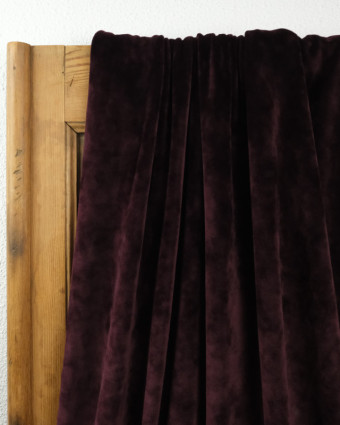 Tissu velours : molleton prune | Mercerine