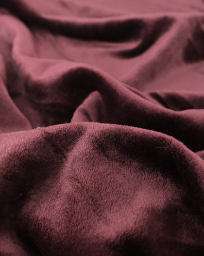 Tissu Sweat Velours Bordeaux - Mercerine