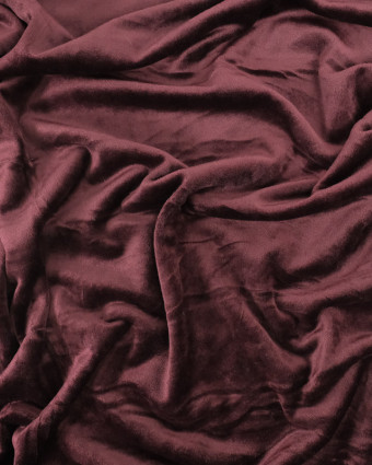 Tissu velours : molleton prune | Mercerine