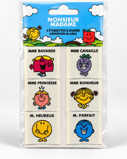 Lot de 6 Étiquettes à Coudre Collection Monsieur Madame - Bohin - Mercerine