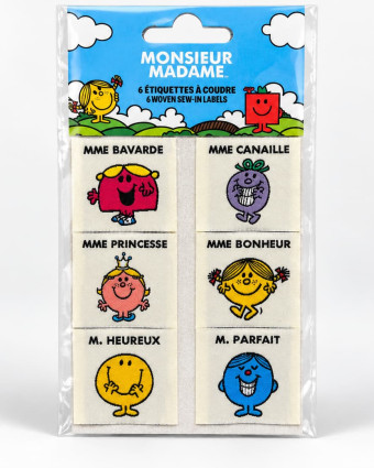 Lot de 6 Étiquettes à Coudre Collection Monsieur Madame - Bohin - Mercerine