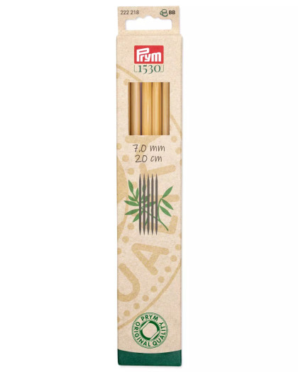 Aiguilles à tricoter -2 pointes - Bambou - 7mm- Prym - Mercerine