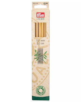 Aiguilles à tricoter -2 pointes - Bambou - 7mm- Prym - Mercerine
