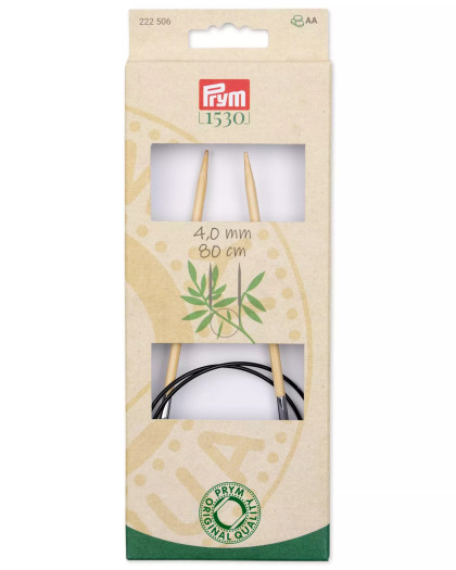 Aiguilles japonaises circulaires - bambou - Taille 4.0 mm - Prym - Mercerie - Mercerine