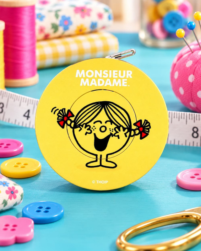 Mètre Enrouleur Jaune Monsieur Madame - Bohin - Mercerine