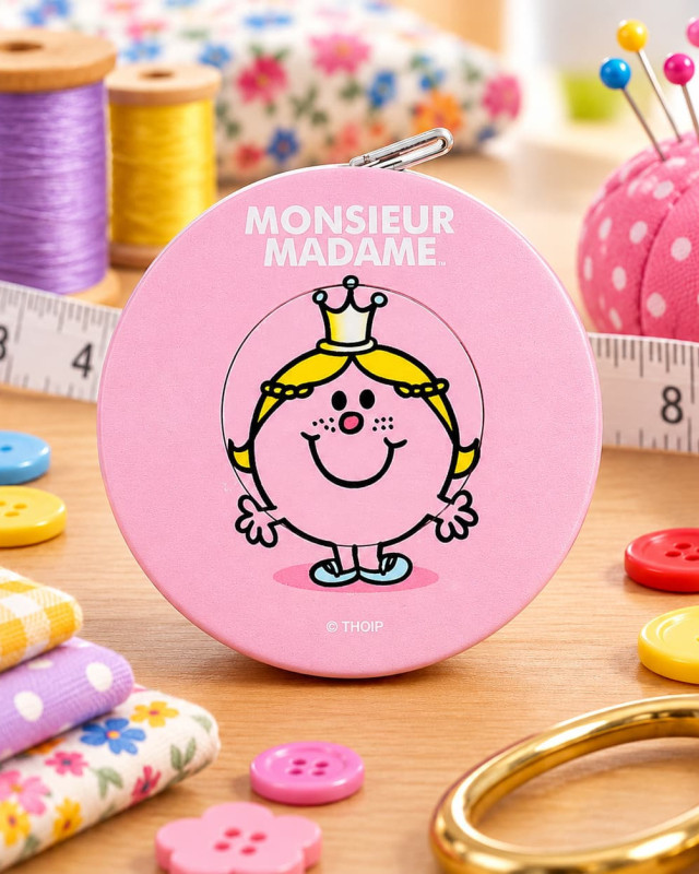 Mètre Enrouleur Rose Monsieur Madame Princesse | Mercerine
